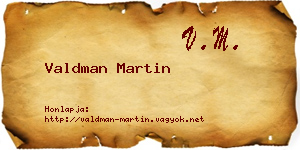 Valdman Martin névjegykártya
