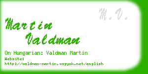 martin valdman business card